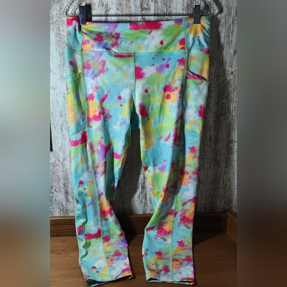 Pro Player Vibrant Multicolor Athletic Leggings Bright Colors Side Pockets